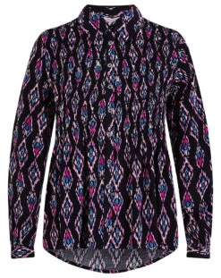 Monsoon Ikat Print Shirred Blouse