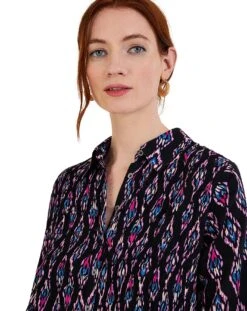 Monsoon Ikat Print Shirred Blouse -Deals Stylo Vex Store jr446 54006210 4