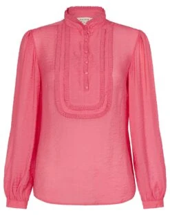 Monsoon Liz Textured Bib Plain Blouse