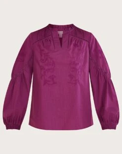 Monsoon Tonal Embroidered Overhead Top
