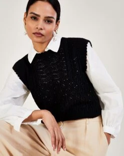 Monsoon Pointelle Knitted Vest -Deals Stylo Vex Store jr694 54179601 2