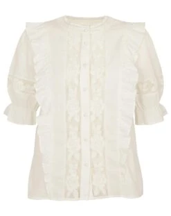 Monsoon Annette Crochet Trim Blouse 8 Monsoon Annette Crochet Trim Blouse -Deals Stylo Vex Store jr906 54269546 3