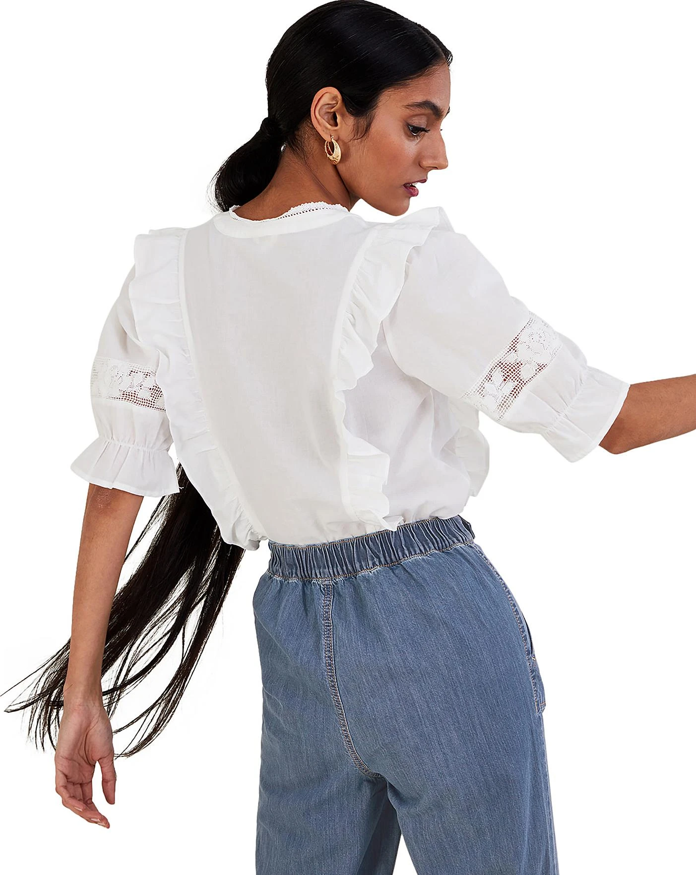 Monsoon Annette Crochet Trim Blouse 6 Monsoon Annette Crochet Trim Blouse - Image 4