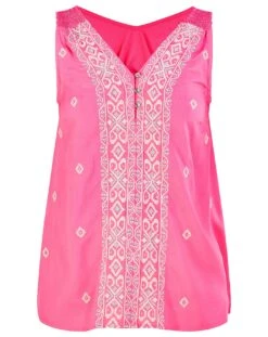 Monsoon Embroidered Wide Strap Vest Top
