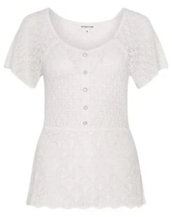 Monsoon Angel Sleeve Pointelle Top