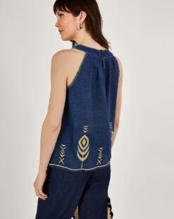 Monsoon Peacock Feather Denim Top -Deals Stylo Vex Store ru437 54280939 4