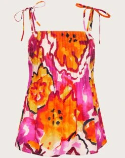 Monsoon Chantal Pleated Print Cami Top
