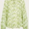 Monsoon Oriana Metallic Palm Blouse -Deals Stylo Vex Store ru555 54276646 3