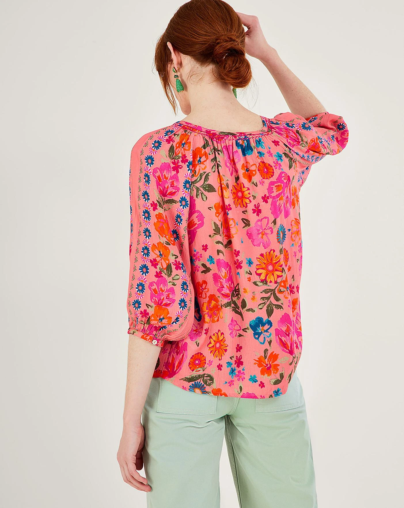 Monsoon Alina Flower Shirred Blouse 5 Monsoon Alina Flower Shirred Blouse - Image 3