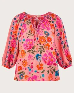 Monsoon Alina Flower Shirred Blouse