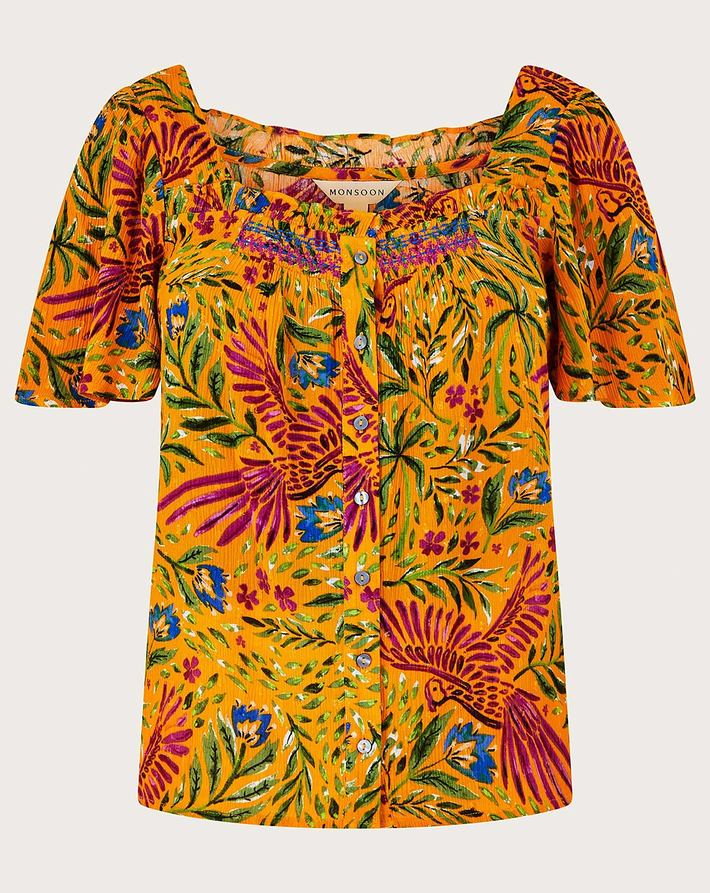 Monsoon Floral And Palm Short Sleeve Top 3 Monsoon Floral And Palm Short Sleeve Top