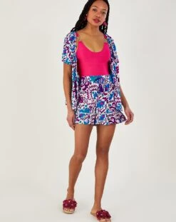 Monsoon Fire Flower Ikat Print Shorts -Deals Stylo Vex Store uj258 54315102 1