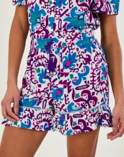 Monsoon Fire Flower Ikat Print Shorts -Deals Stylo Vex Store uj258 54315102 2