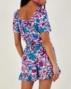 Monsoon Fire Flower Ikat Print Shorts -Deals Stylo Vex Store uj258 54315102 4