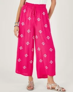 Monsoon Embroidered Motif Wide Trousers -Deals Stylo Vex Store uj279 54315010 2