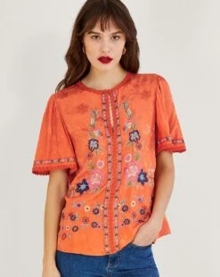 Monsoon Odelia Embroidered Floral Top -Deals Stylo Vex Store uj324 54282615 2