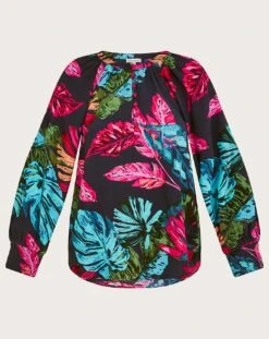 Monsoon Bria Palm Print Blouse