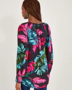 Monsoon Bria Palm Print Blouse -Deals Stylo Vex Store uj359 54280654 4