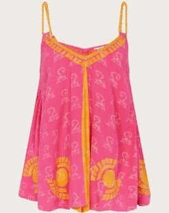 Monsoon Print Woven Strap Cami Top