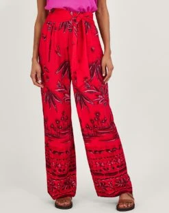 Monsoon Pedra Palm Print Trousers -Deals Stylo Vex Store uj381 54278409 2