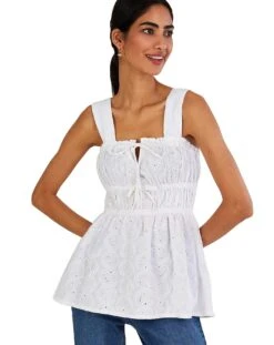 Monsoon Broderie Wide Strap Cami Top -Deals Stylo Vex Store vj076 54150513 1