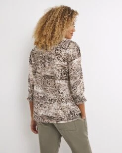Natural Print Wrap Shirt -Deals Stylo Vex Store x01bm202748w