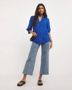 Blue Wrap Shirt -Deals Stylo Vex Store x01bm219706w