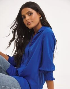 Blue Wrap Shirt -Deals Stylo Vex Store x01bm219708w