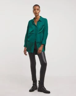 Longline Satin Mix Shirt -Deals Stylo Vex Store x01tu166741w