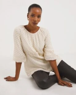 Lurex Exposed Back Dobby Swing Top -Deals Stylo Vex Store x01tu273720w