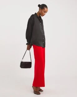 Satin Shirt With Embellished Buttons -Deals Stylo Vex Store x01tu275720w