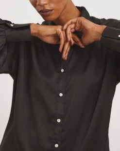 Satin Shirt With Embellished Buttons -Deals Stylo Vex Store x01tu275721w