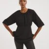 Black Exposed Back Textured Swing Top 2 Black Exposed Back Textured Swing Top -Deals Stylo Vex Store x01tu297719w