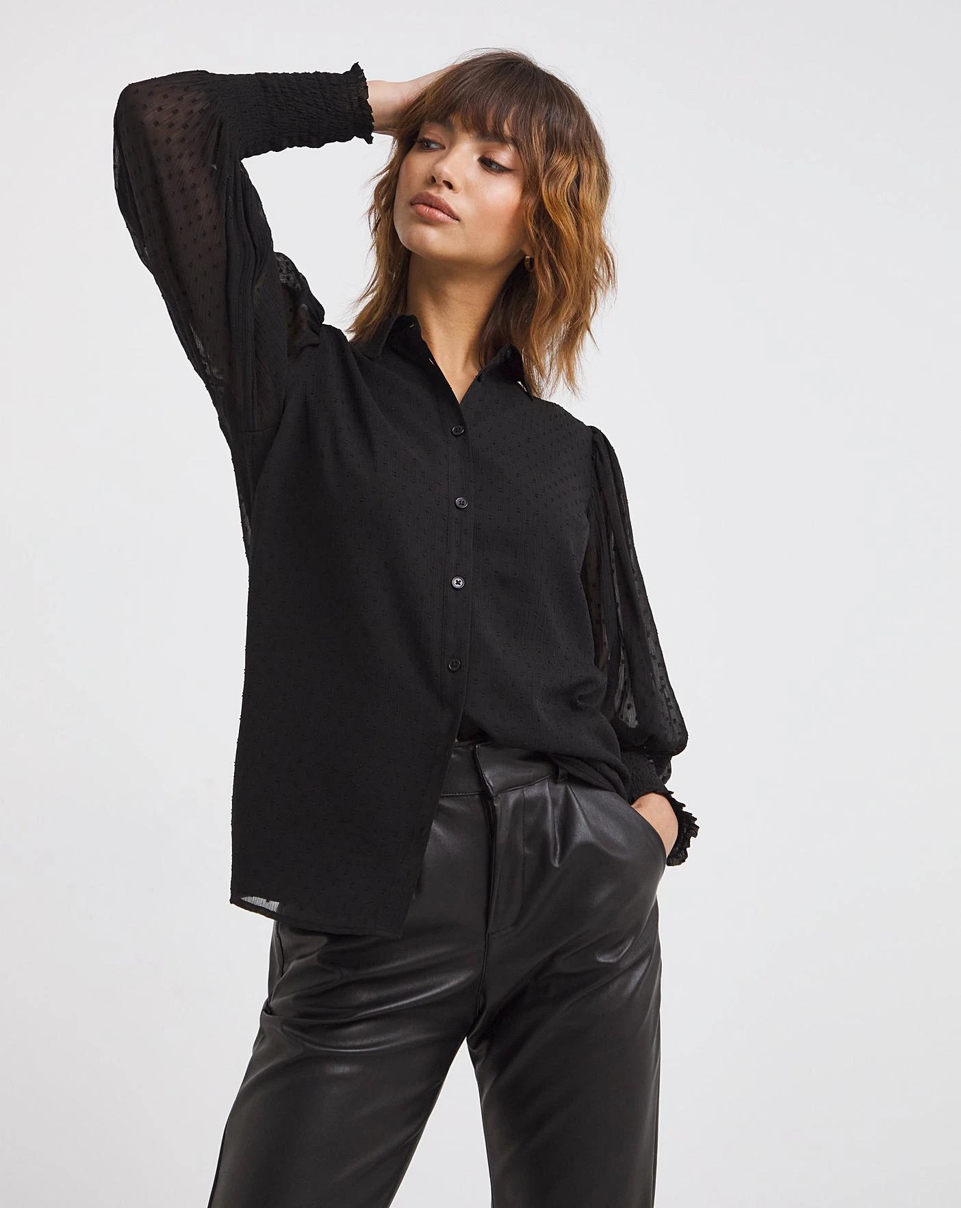 Shirt With Extreme Shirred Cuff 3 Shirt With Extreme Shirred Cuff