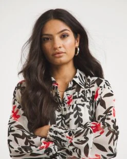 Sheer Shirred Detail Shirt With Cami -Deals Stylo Vex Store x01tu429707w