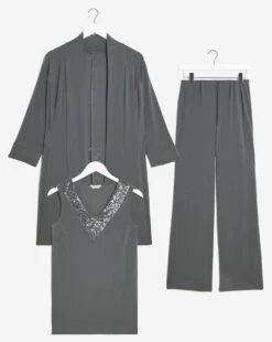 Joanna Hope Charcoal Jersey Trouser Set -Deals Stylo Vex Store x01wi527951s