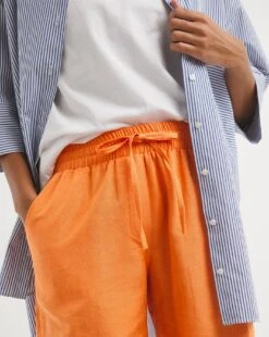 Orange Linen Mix Knee Length Shorts 9 Orange Linen Mix Knee Length Shorts -Deals Stylo Vex Store x01zh030722w
