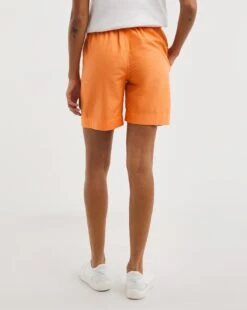 Orange Linen Mix Knee Length Shorts 8 Orange Linen Mix Knee Length Shorts -Deals Stylo Vex Store x01zh030723w