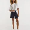 Navy Linen Mix Shorts -Deals Stylo Vex Store x01zh112723w
