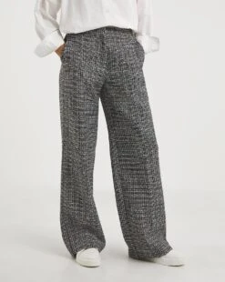 Mono Check Wide Leg Trousers -Deals Stylo Vex Store x01zv725705w