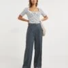 Grown On Waist Wide Leg Trouser