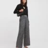 Wide Leg Glitter Knit Pull On Trouser
