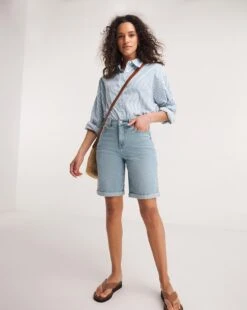 Authentic Light Wash 24/7 Knee Shorts