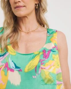 Multi Print Satin Vest -Deals Stylo Vex Store y01gp603707w