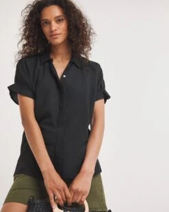 Linen Relaxed Grown On Sleeve Shirt