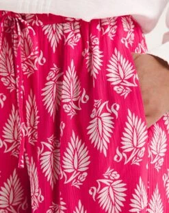 Pink Print Crinkle Wide Leg Trousers -Deals Stylo Vex Store y01gz368738w