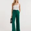 Evergreen Linen Mix Wide Leg Trousers -Deals Stylo Vex Store y01gz423719w