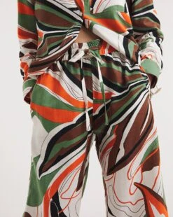 Tropical Print Linen Wide Leg Trousers -Deals Stylo Vex Store y01gz431730w