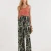 Leaf Print Pull On Wide Leg Trousers -Deals Stylo Vex Store y01gz568719w
