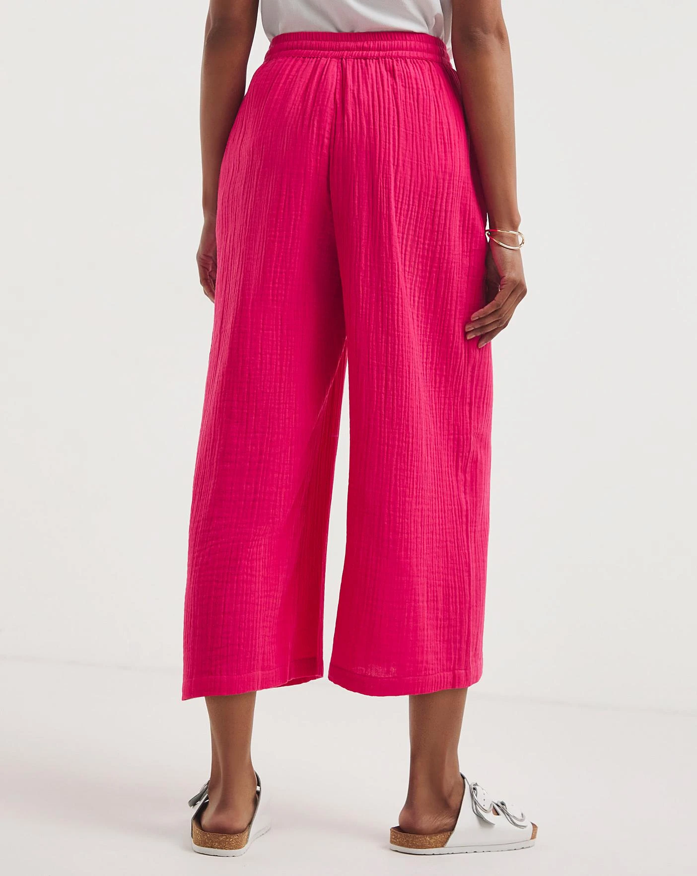 Watermelon Pink Soft Cotton Culottes 5 Watermelon Pink Soft Cotton Culottes - Image 3